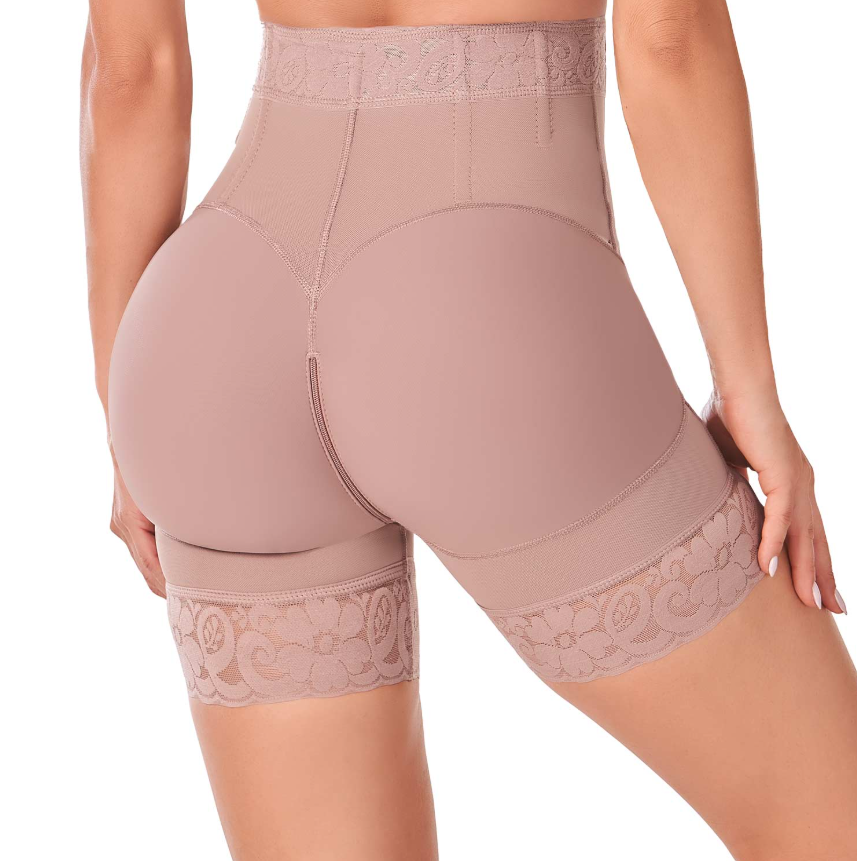 Stahovací šortky s vysokým pasem a butt lifterem Hourglass